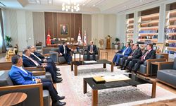 Yılmaz, KKTC liderleri Tatar ve Üstel ile bir araya geldi