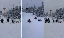 Uludağ’da arızalanan telesiyejde tatilciler mahsur kaldı