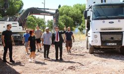 Kaş'a yeni yapılan adalet binasında inşaat çalışmaları sürüyor