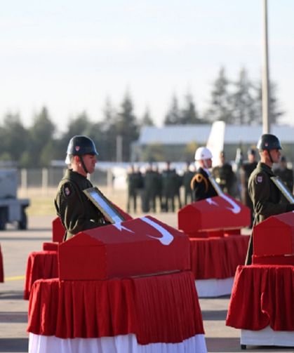 Şehit naaşları Ankara’da düzenlenen törenle uğurlandı