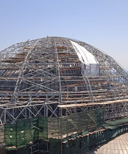 Ayasofya kubbesindeki restorasyonda yeni aşama başladı