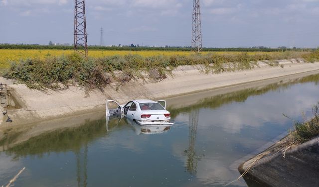 Otomobil, Sulama Kanalına Devrildi: 1 Ölü, 2 Yaralı