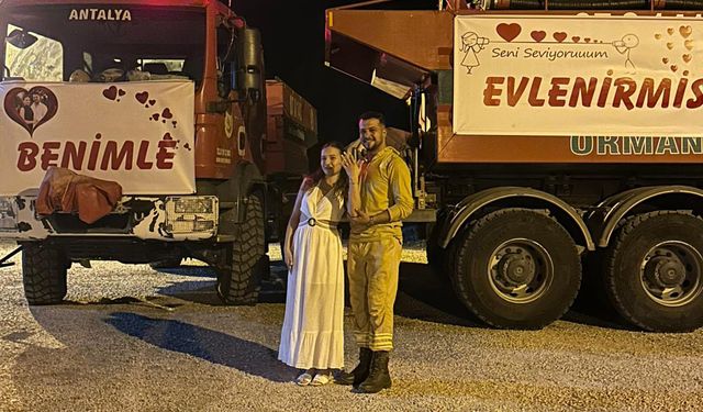 Serik’te orman işçisi arazöze evlilik teklifi astı