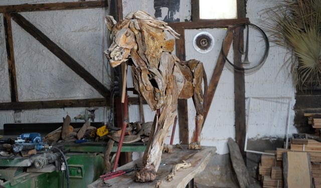 Antalyalı sanatçıdan aslan Zeus’a duygusal heykel