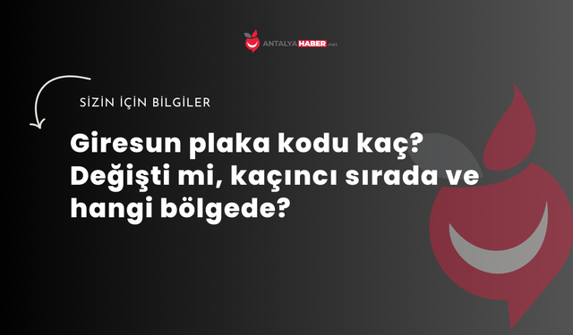 Giresun plaka kodu kaç? Değişti mi, kaçıncı sırada ve hangi bölgede?