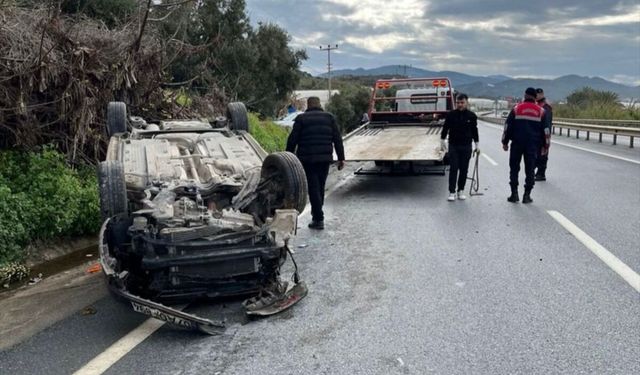 Alanya’da otomobil devrildi: 1 kişi yaralandı