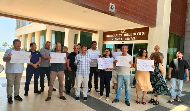 Konyaaltı Belediyesi memurlarından alacak protestosu