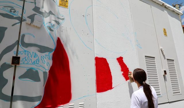 Korkuteli’nde trafo duvarları sanatla yeniden hayat buluyor