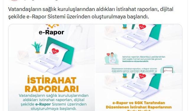 Sağlık Bakanlığı e-Rapor Sistemini devreye aldı