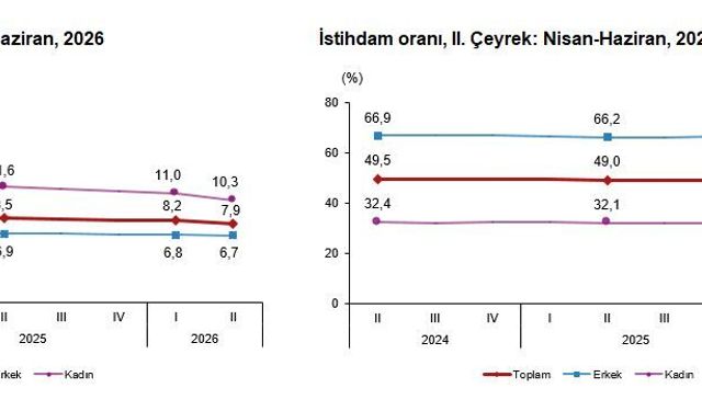 TÜİK: Yılın ikinci çeyreğinde işsizlik oranı yüzde 0,3 azaldı