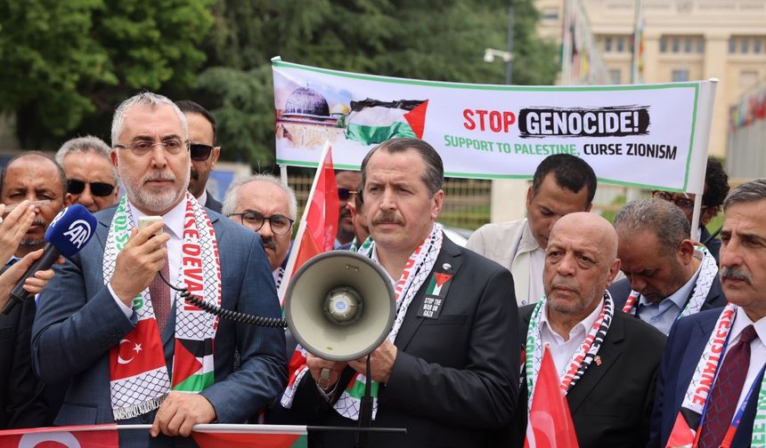 Bakan Işıkhan, Cenevre'de 'Filistin'e destek' eylemine katıldı