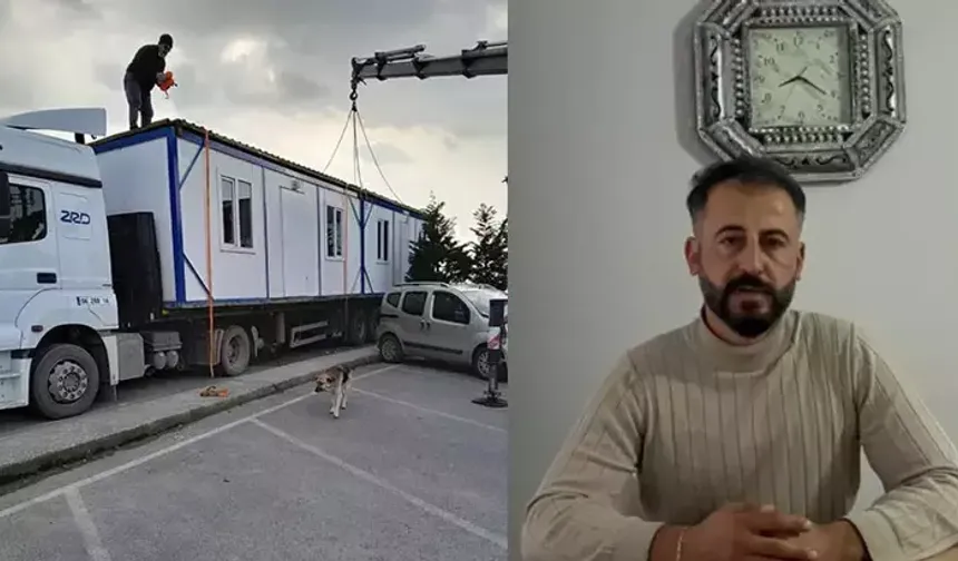 Depremzede aileye verilen konteyner için icra