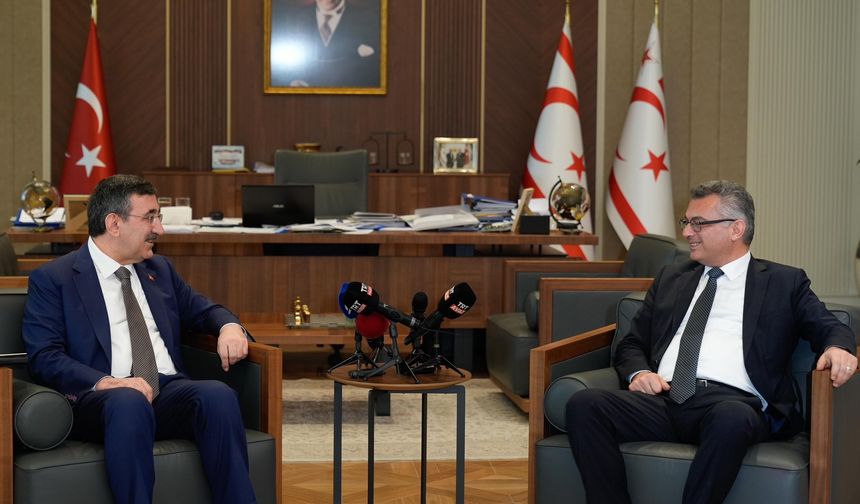 Cevdet Yılmaz, KKTC Cumhurbaşkanı Erhürman ile buluştu
