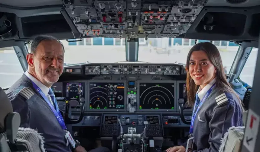 Kaptan pilot son uçuşunu kızıyla yaptı