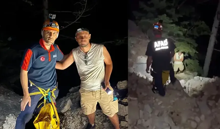 Konyaaltı’nda dağda mahsur kalan kişi kurtarıldı