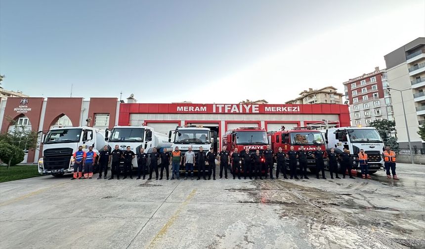 Konya’dan Antalya’daki orman yangınına itfaiye desteği