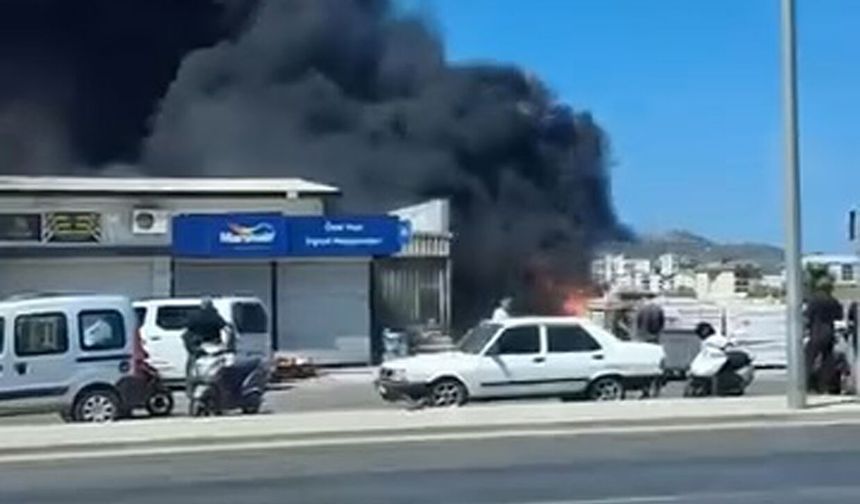 Gazipaşa’da iş yeri yangını 3 dükkana sıçradı